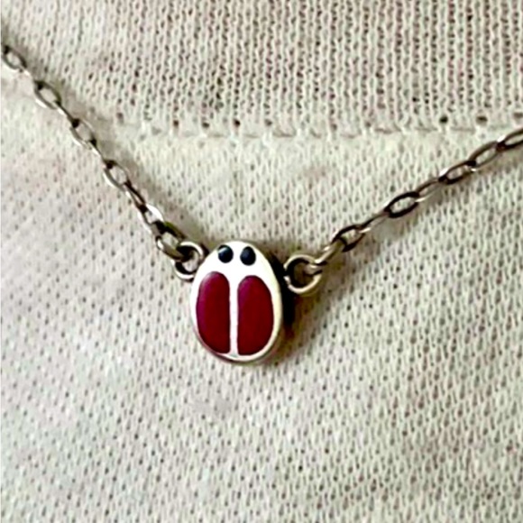 🇮🇹 Silver Children’s Necklace With Red Ladybug - Picture 14 of 16